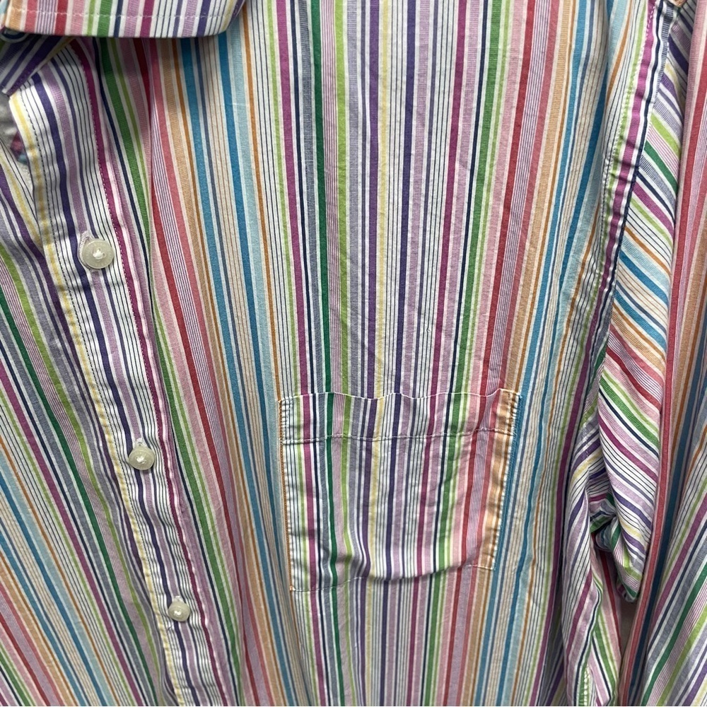 Tailorbyrd collection men’s casual button up shirt rainbow striped sz Large - Picture 7 of 9